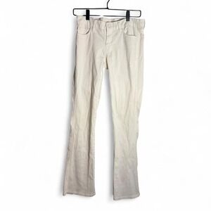 7 For All Mankind size 28" or 28inch cream and tan high-waisted flare jeans